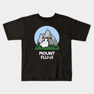 Mount Flu-ji Funny Mountain Pun Kids T-Shirt